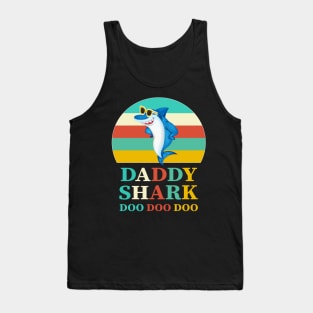 Daddy Shark Doo Doo Doo Vintage funny gift Fathers Day Tank Top